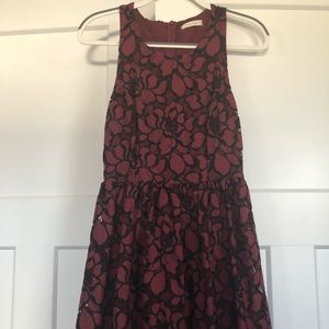 Red and Black lace rose dress